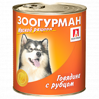 Зоогурман МЯСНОЙ РАЦИОН 750 гр для собак Говядина с рубцом Зоогурман МЯСНОЙ РАЦИОН 750 гр для собак Говядина с рубцом