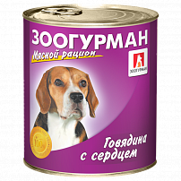 Зоогурман МЯСНОЙ РАЦИОН 750 гр для собак Говядина с сердцем Зоогурман МЯСНОЙ РАЦИОН 750 гр для собак Говядина с сердцем