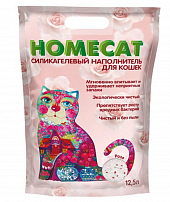HOMECAT Роза 12,5 л силикагелевый наполнитель для кошачьих туалетов с ароматом розы HOMECAT Роза 12,5 л силикагелевый наполнитель для кошачьих туалетов с ароматом розы