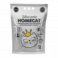 HOMECAT SILVER SERIES 3 кг комкующийся наполнитель премиум для кошачьих туалетов HOMECAT SILVER SERIES 3 кг комкующийся наполнитель премиум для кошачьих туалетов