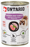 Ontario Chicken, Turkey,Salmon Oil консервы для кошек: курица и индейка 400 г Ontario Chicken, Turkey,Salmon Oil консервы для кошек: курица и индейка 400 г