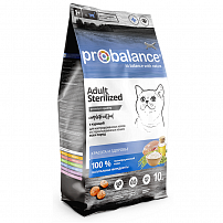 Probalance Sterilised сухой корм для стерилизованных кошек курица рис 10 кг Probalance Sterilised сухой корм для стерилизованных кошек курица рис 10 кг